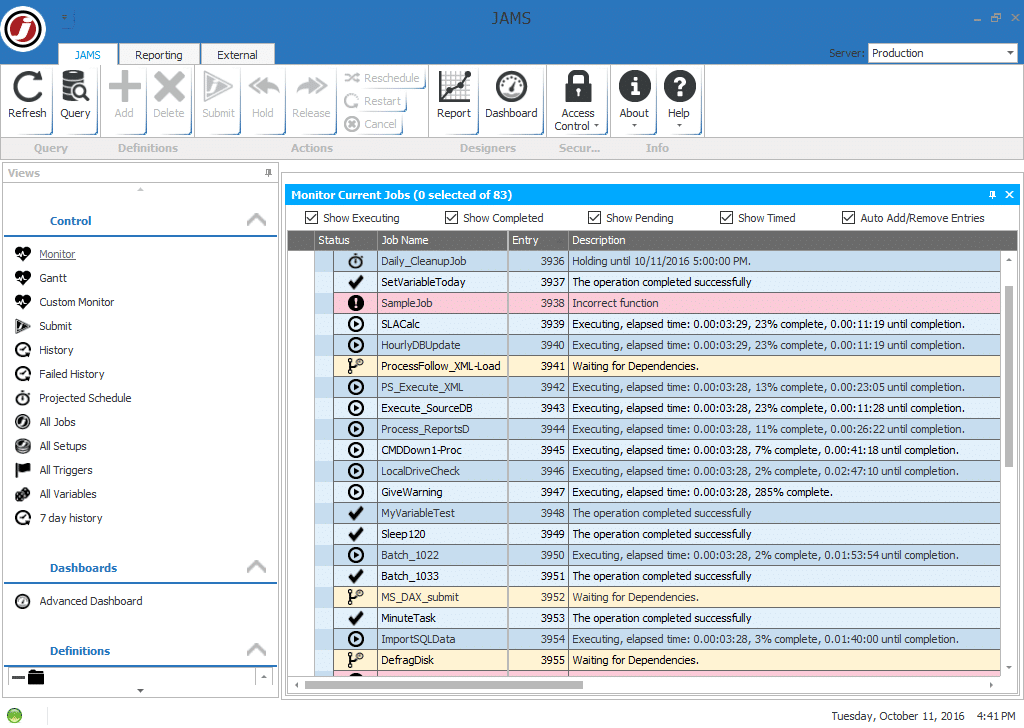 JAMS Scheduler